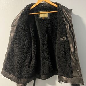 Sonoma Life & Style Leather Jacket - Faux Fur Lined